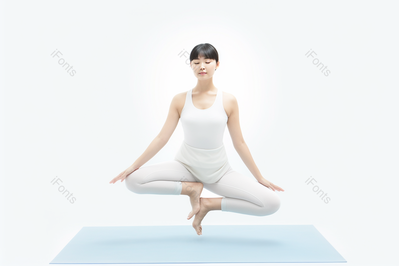 身心健康白底女人女性健身减肥瑜伽冥想热身健康养生摄影,高清,摄影图,摄影图片,图片大全,摄影图免费下载